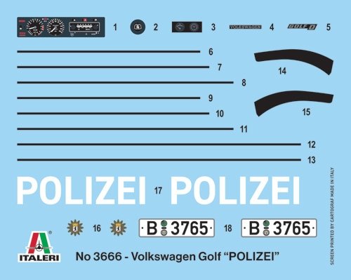 Italeri 3666 VW Golf Polizei 1/24  – image 3