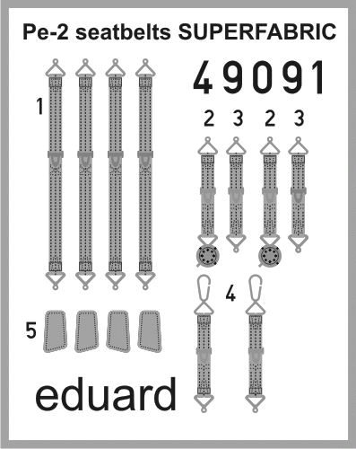 Eduard 49092 Pe-2 ceintures de sécurité TISSU 1/48 ZVEZDA