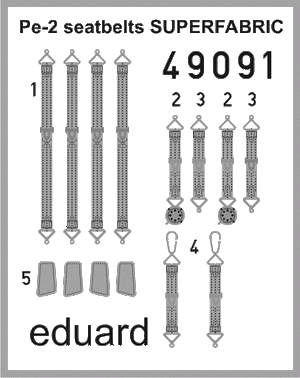Eduard 49092 Pe-2 ceintures de sécurité TISSU 1/48 ZVEZDA