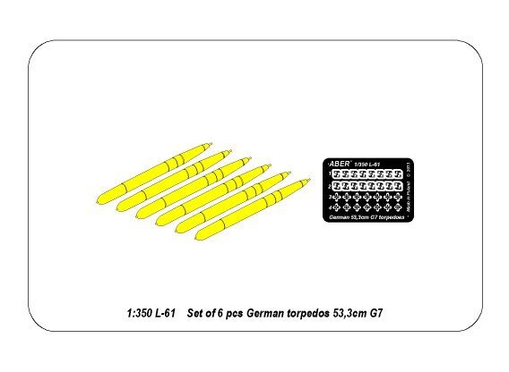 Aber 350L-61 Ensemble de 6 torpilles allemandes 53,3 cm G7 (1/350) – Bild 4