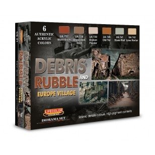Coffret de peinture acrylique Lifecolor CS31 Débris et gravats 6 x 22 ml