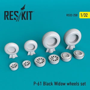 RESKIT RS32-0258 Jeu de roues P-61 Black Widow 1/32