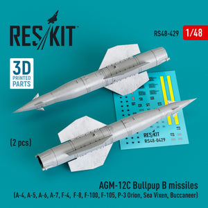 RESKIT RS48-0429 MISSILES AGM-12C BULLPUP B (2 PIÈCES) (IMPRIMÉS EN 3D) 1/48