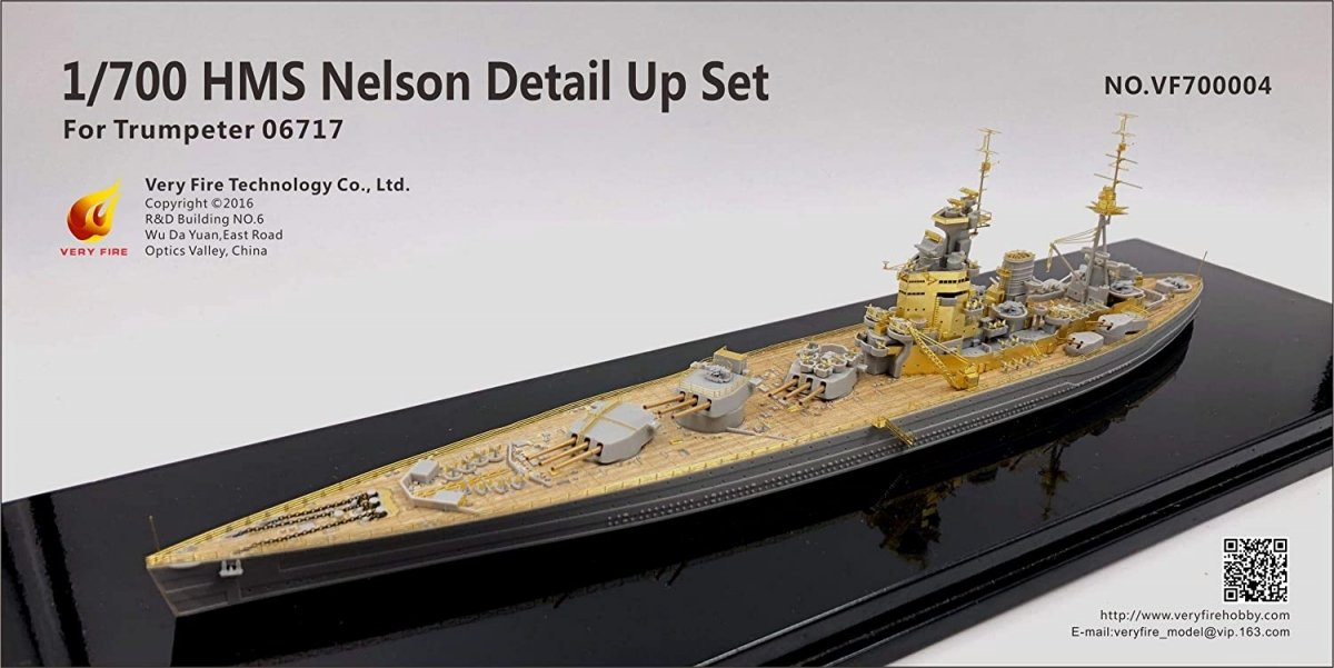 Kit de détail Very Fire VF700004 pour cuirassé HMS Nelson (Trumpeter 06717, échelle 1/700)