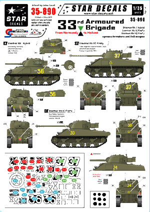 Star Decals 35-890 33e brigade blindée 1944-45 1/35