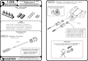 Master GM-35-058 Flakpanzer IV &amp;amp; V &amp;amp; 38(t) Kugelblitz - Canons MK103 (30 mm) avec supports en résine (pour maquettes Dragon, Takom, Border) 1/35 – immagine 7