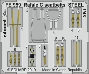Ceintures de sécurité Eduard FE959 Rafale C en acier, échelle 1/48, Revell