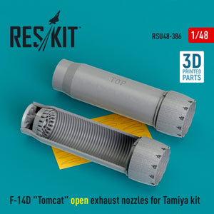RESKIT RSU48-0386 Buses d&amp;#39;échappement ouvertes pour F-14D Tomcat (Impression 3D) 1/48