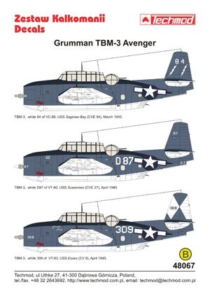 Techmod 48067 - Grumman TBM-3 Avenger 1/48 – image 2