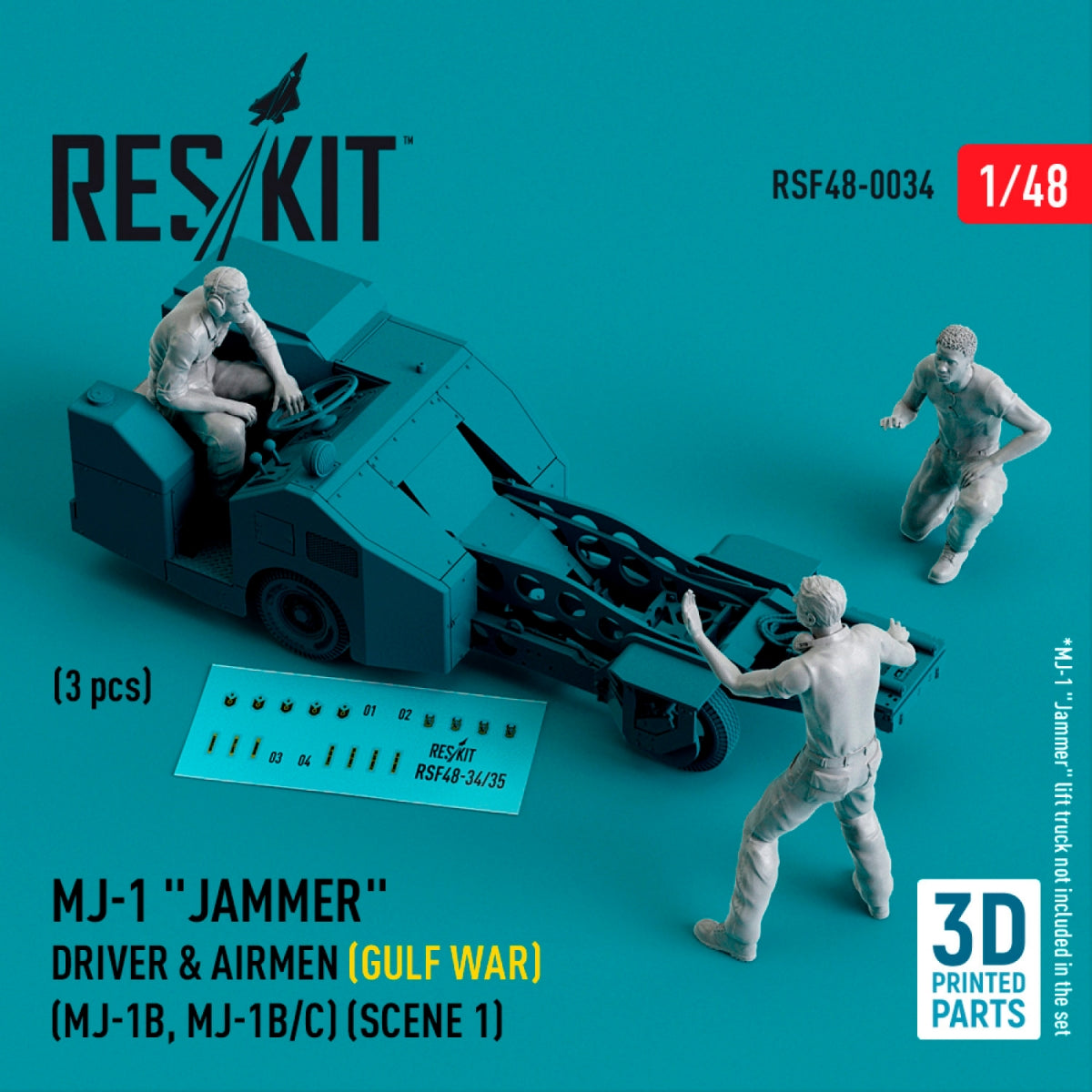 RESKIT RSF48-0034 Pilotes de brouilleur MJ-1 (Guerre du Golfe) (MJ-1B, MJ-1B/C) (scène 1) (3 pièces) (Impression 3D) 1/48 – image 2