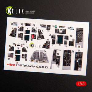 KELIK K48066 Décalcomanies 3D pour intérieur F-14B Tomcat, kit GWH au 1/48 – image 3