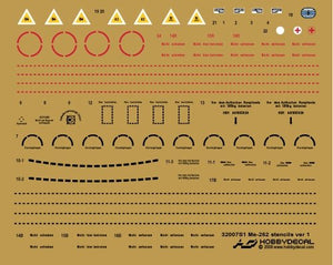 HobbyDecal ST32007V1 Pochoirs Me-262 version 1 1/32