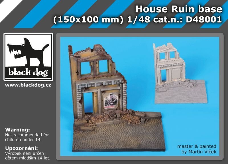 Socle de ruines de maison Black Dog D48001 au 1/48