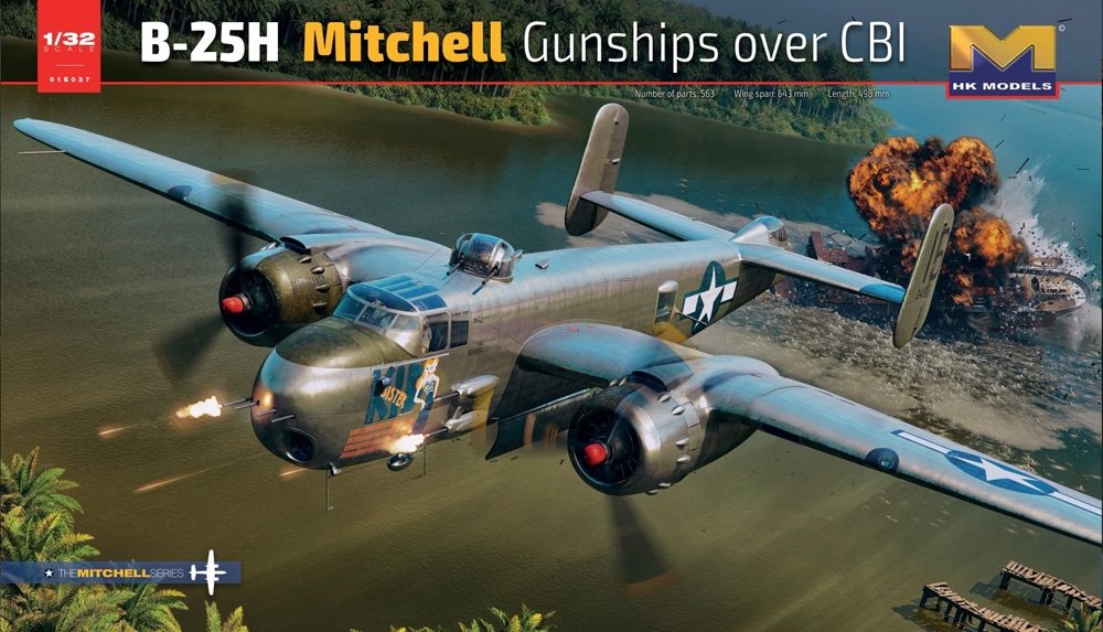 Maquettes HK Models 01E037 B-25H Mitchell Gunships au-dessus du CBI 1/32
