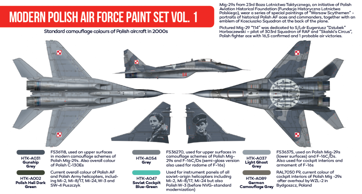 Coffret de peinture Hataka HTK-AS17 Modern Polish Air Force vol. 1 (6x17ml) – immagine 2