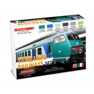 Coffret de 3 peintures acryliques Lifecolor XS18 « Chemins de fer italiens » (6 x 22 ml)