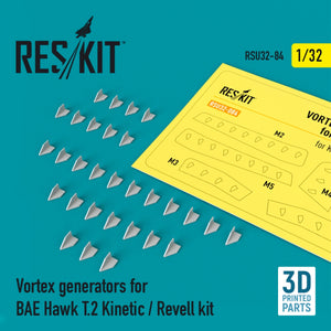 Générateurs de vortex RESKIT RSU32-0084 pour maquette BAE HAWK T.2 KINETIC / REVELL (impression 3D) 1/32