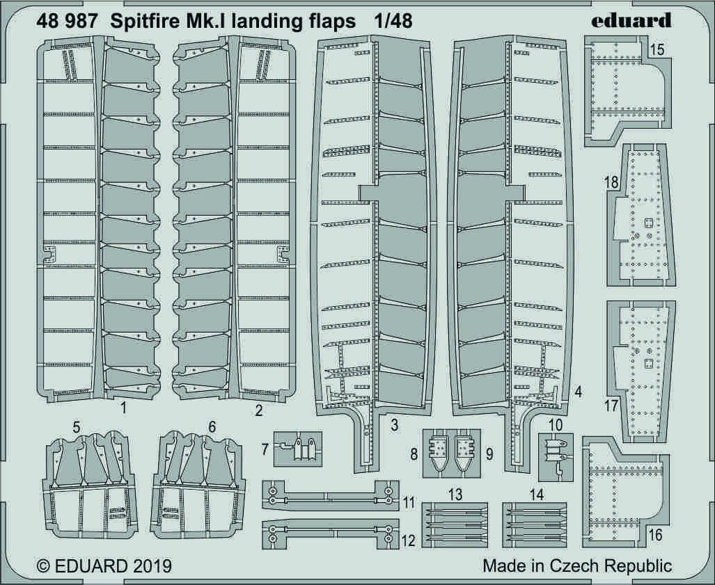 Eduard 48987 Spitfire Mk. et volets d&amp;#39;atterrissage 1/48 TAMIYA