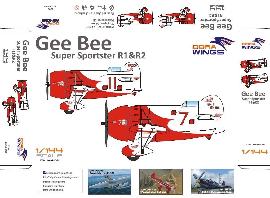 Dora Wings 14402 GeeBee Supersport R1 et R2 1/144 – image 2