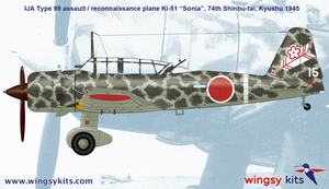 Maquette Wingsy D5-05 Avion d&amp;#39;assaut/reconnaissance IJA Type 99 Ki-51 « Sonia » 1/48  – Bild 18