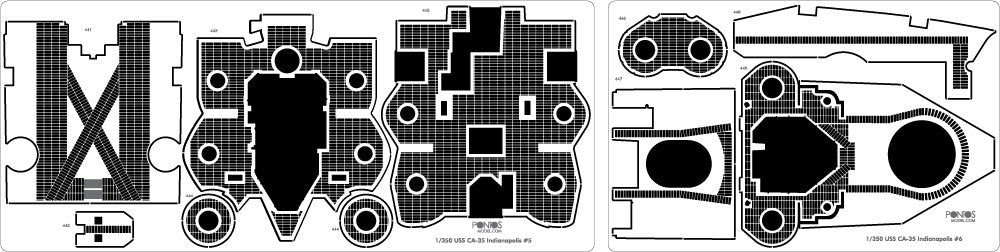 Pontos 37017F1 USS CA-35 Indianapolis 1945 Kit de détails avancé (1/350) – imagen 18