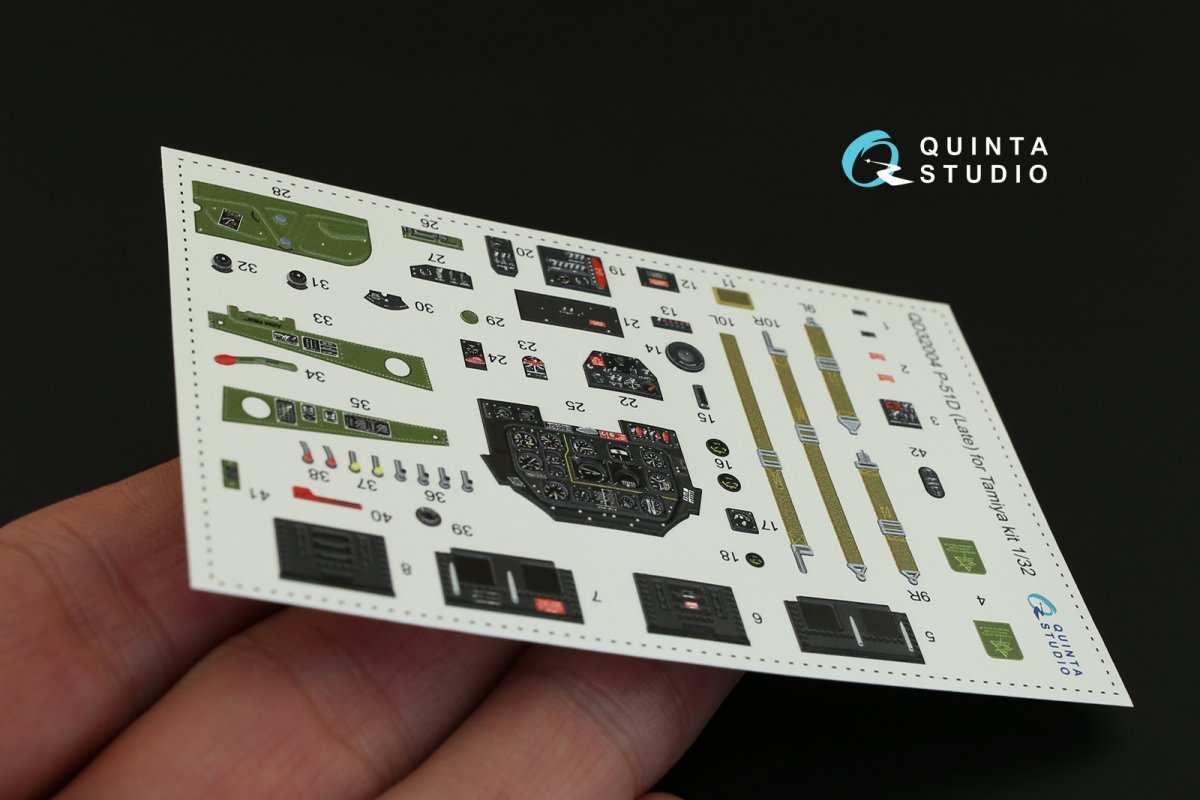 Intérieur imprimé en 3D et coloré sur papier décalcomanie Quinta Studio QD32004 P-51D (version tardive) (pour maquette Tamiya) 1/32  – image 5