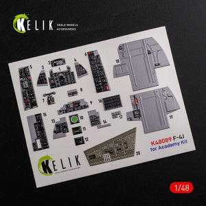 Décalcomanies 3D intérieures KELIK K48089 F-4J « Phantom II » pour maquette Academy au 1/48 – image 2