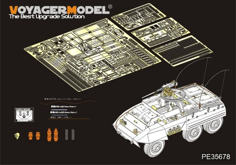 Voyager modèle PE35678 WWII US M20 voiture utilitaire blindée de base (base atenna incluse) (pour TAMIYA 35234) 1/35