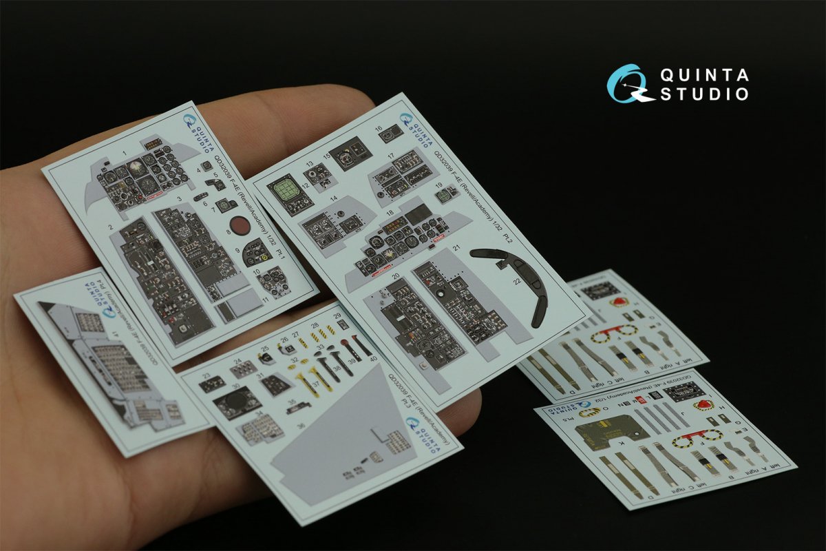 Intérieur imprimé en 3D et coloré sur papier décalcomanie (Revell) Quinta Studio QD32039 F-4E 1/32 – Bild 7