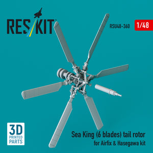 RESKIT RSU48-0360 Rotor de queue Sea King (6 pales) pour maquettes Airfix et Hasegawa (impression 3D) au 1/48