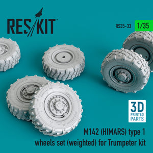 RESKIT RS35-0033 M142 (HIMARS) JEU DE ROUES TYPE 1 (LESTÉ) POUR MAQUETTE TRUMPETER 1/35