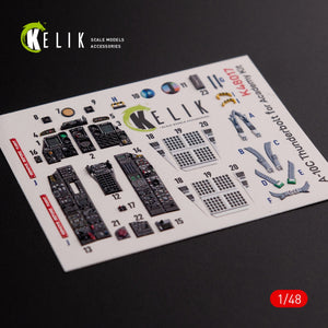 Décalcomanies 3D intérieures KELIK K48017 A-10C « Thunderbolt » pour maquette Academy au 1/48