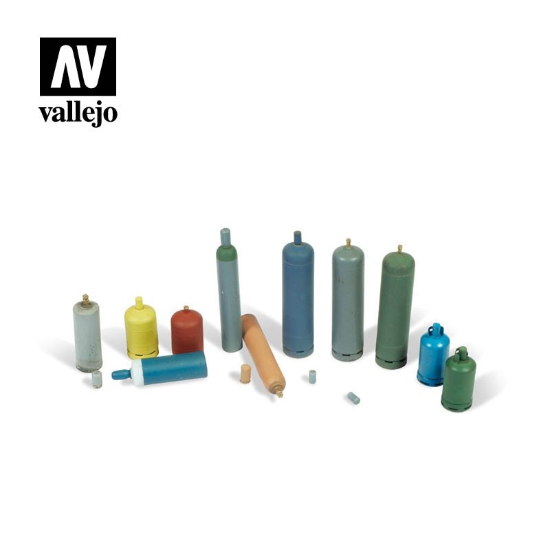 Accessoires pour diorama Vallejo SC209 Bouteilles de gaz modernes 1/35