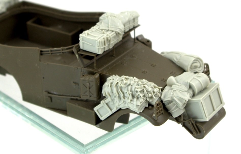 Ensemble de rangement pour véhicule de reconnaissance M3A1 « Scout car » de Panzer Art RE35-708 (britannique) au 1/35 