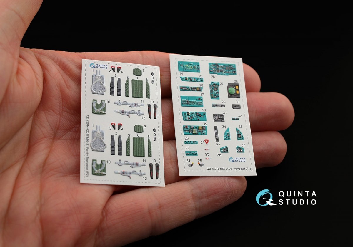 Intérieur imprimé en 3D et coloré sur papier décalcomanie Quinta Studio QD72015 MiG-31DZ (pour maquette Trumpeter) 1/72 – image 4