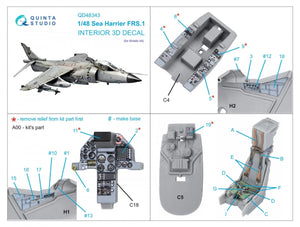 Intérieur imprimé en 3D et coloré sur papier décalcomanie (Kinetic) Quinta Studio QD48343 Sea Harrier FRS.1 1/48 – immagine 8