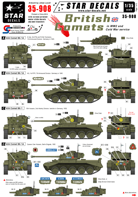 Star Decals 35-908 Comètes britanniques en Europe 1/35