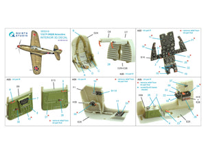 Intérieur coloré imprimé en 3D sur papier décalcomanie (KittyHawk) pour P-39Q/N Airacobra de Quinta Studio QD32216, échelle 1/32 – Bild 2