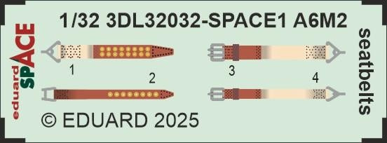 Eduard 3DL32032 A6M2 Zero seatbelts SPACE TAMIYA 1/32 – zdjęcie 3