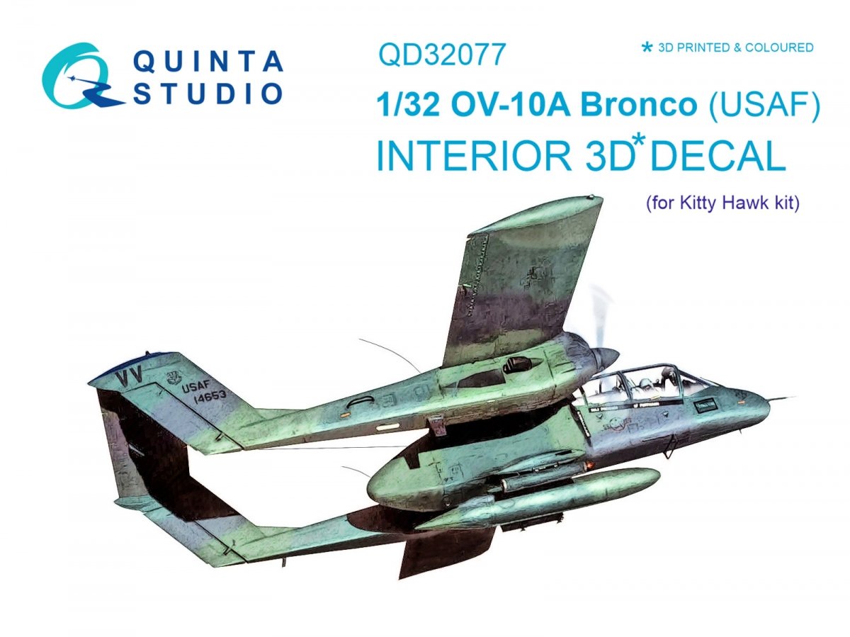 Intérieur imprimé en 3D et coloré sur papier décalcomanie pour le kit KittyHawk (référence Quinta Studio QD32077, version USAF) à l&amp;#39;échelle 1/32
