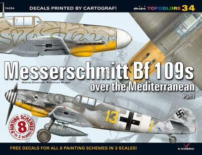 Kagero 15034 Messerschmitt Bf 109 au-dessus de la Méditerranée, partie I (décalcomanies) EN/PL