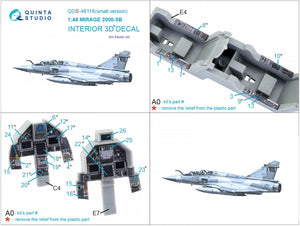 Intérieur imprimé en 3D et coloré sur papier décalcomanie Quinta Studio QDS-48118 Mirage 2000-5B (Kinetic) (Petite version) 1/48 – image 10