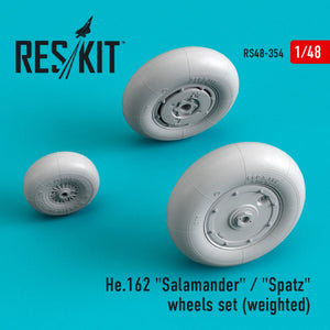 RESKIT RS48-0354 HE.162 « SALAMANDER » / « SPATZ » JEU DE ROUES (LESTÉ) 1/48
