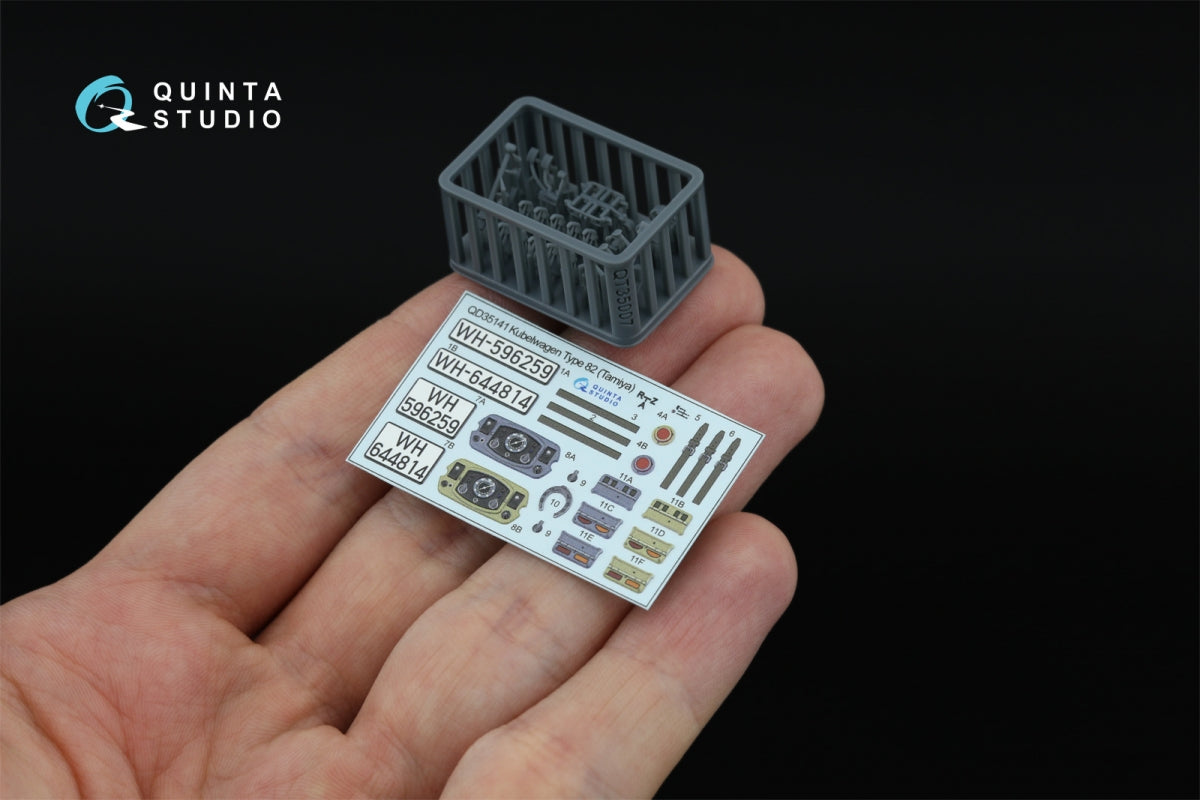 Intérieur imprimé et coloré en 3D sur papier décalcomanie (Tamiya) (avec pièces en résine imprimées en 3D) Quinta Studio QD+35141 Kubelwagen Type 82, échelle 1/35 – imagen 5