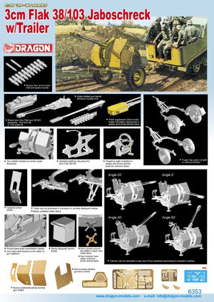 Dragon 6353 3cm Flak 38/103 Jaboschreck avec remorque (1/35) – image 2