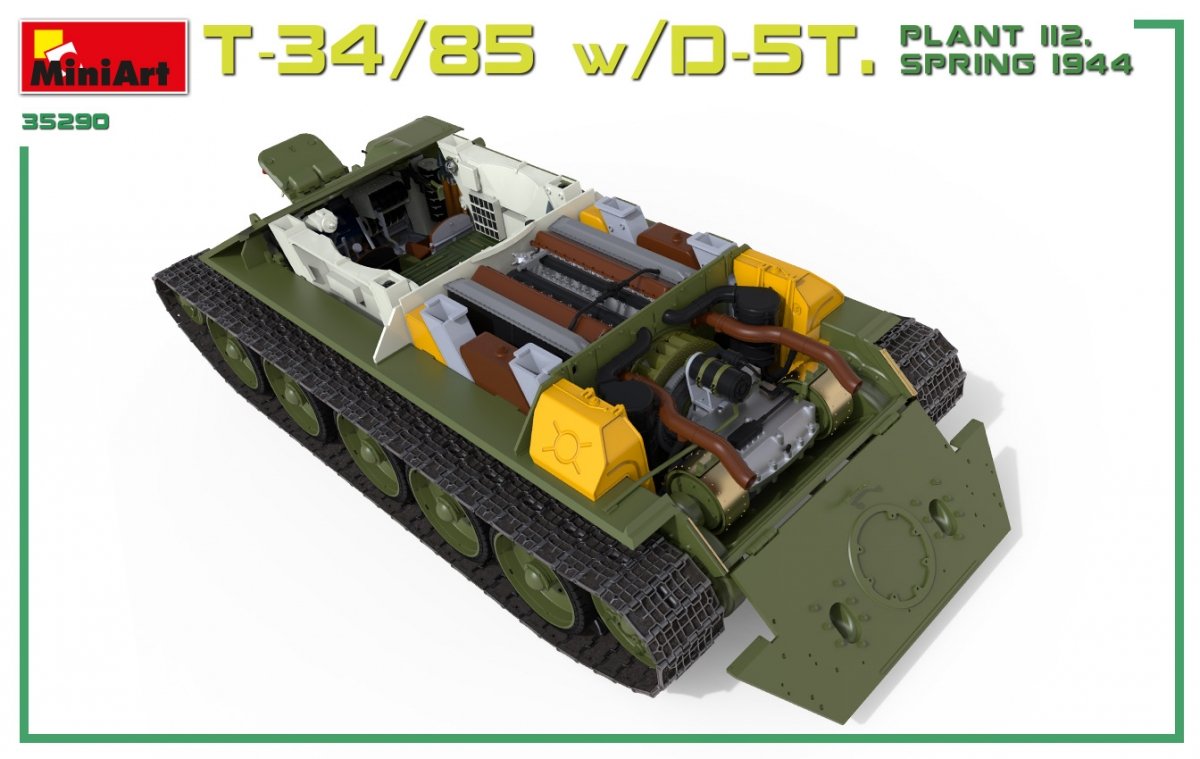 Miniart 35290 T-34/85 avec D-5T. Usine 112. Printemps 1944. Maquette intérieure 1/35 – immagine 4