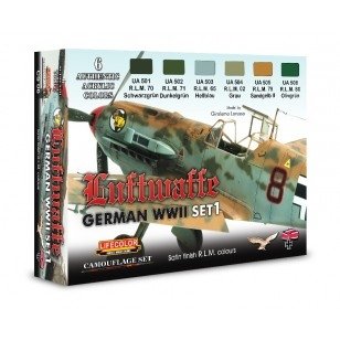 Coffret de peinture acrylique Lifecolor CS06 - Avions allemands de la Seconde Guerre mondiale - 1 x 6 x 22 ml