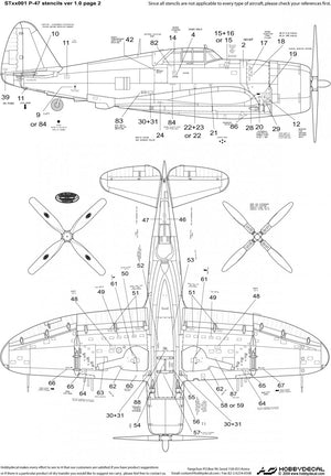 HobbyDecal ST32001V1 Pochoirs P-47 ver 1 1/32 – immagine 3
