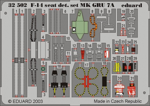 Siège éjectable Eduard 32502 F-14A 1/32 Tamiya
