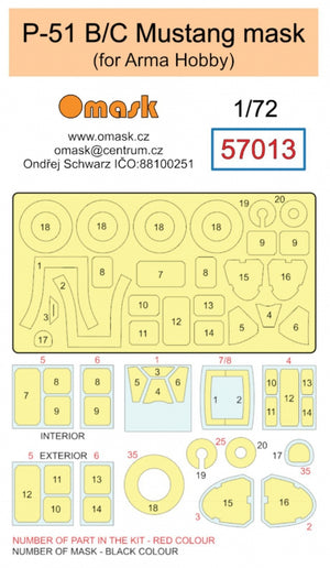 Omask 57013 P-51 B/C Mustang (pour Arma Hobby) 1/72